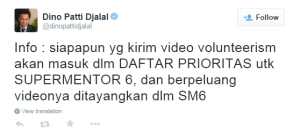Tweet Dino Patti Djalal