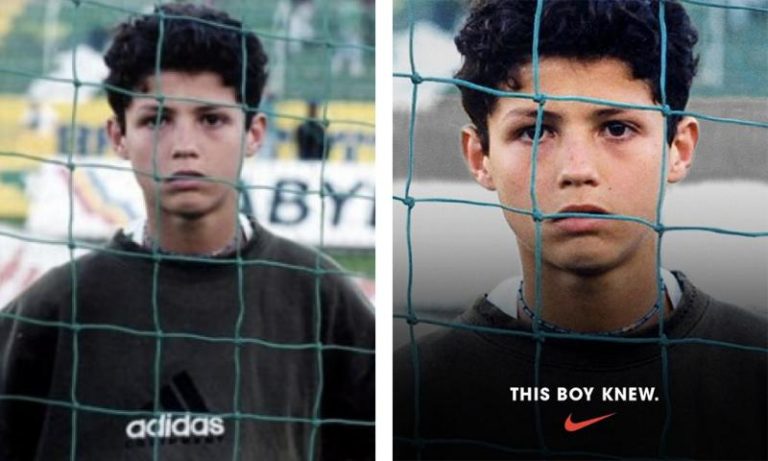 Foto lucu Ronaldo memakai Adidas di iklan terbaru Nike